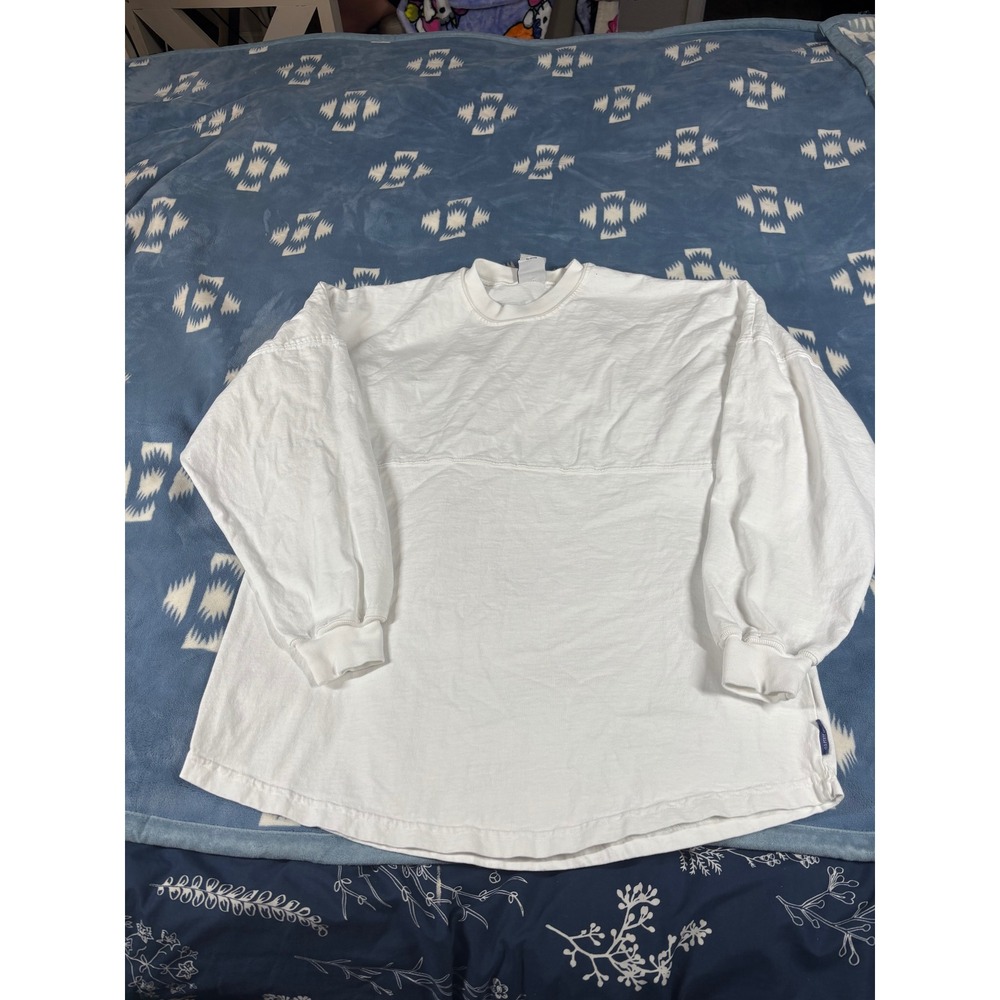 Spirit Jersey Hawaii White Blue Puff Print Long Sleeve Shirt Mens Medium